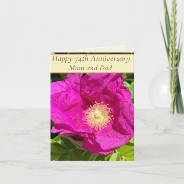 74th Anniversary Editable Card (Front)
