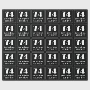 74th Birthday - Art Deco Inspired Look "74", Name Wrapping Paper