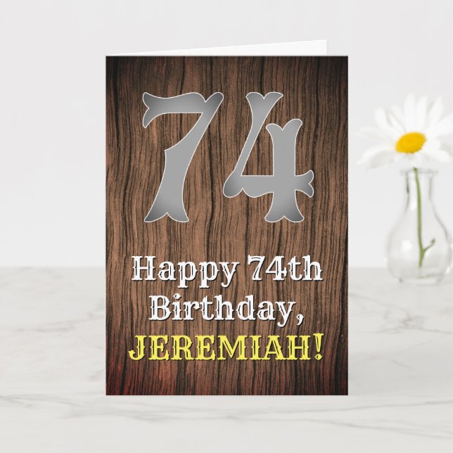 74th Birthday: Country Western Inspired Look, Name Card (Small Plant)