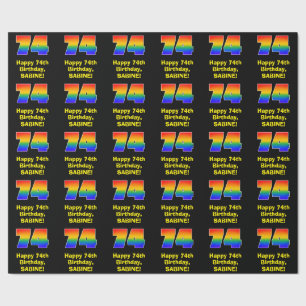 74th Birthday: Fun, Colourful Rainbow Inspired # 7 Wrapping Paper