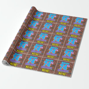 74th Birthday: Fun, Urban Graffiti Inspired Look Wrapping Paper