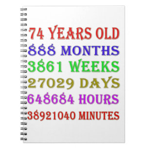 74th Birthday Milestones Notebook