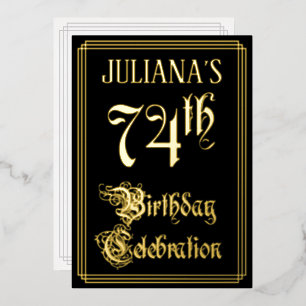 74th Birthday Party — Fancy Script & Custom Name