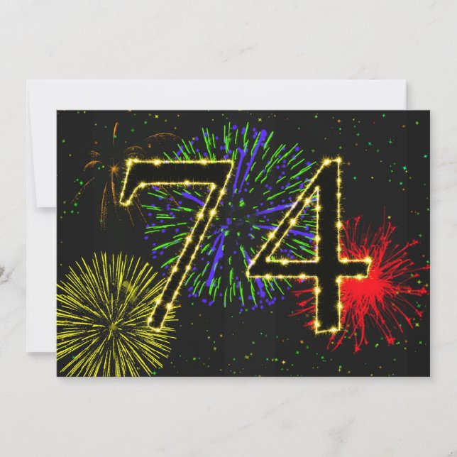 74th birthday party invitate invitation (Front)