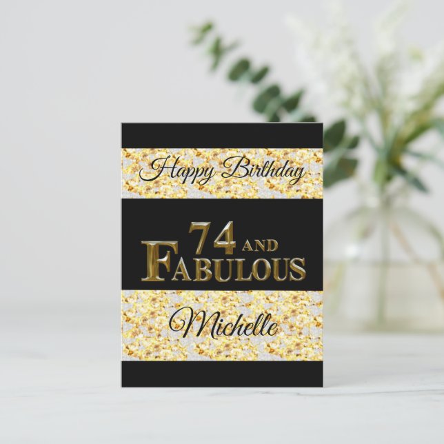 74th Birthday  Postcard (Standing Front)