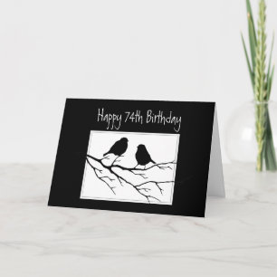 74th Birthday Two Birds in Tree Nature Card