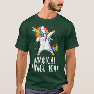74th birthday, unicorn dab, Magical since 1947  T-Shirt