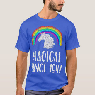 74th birthday, vintage unicorn, Magical since 1947 T-Shirt