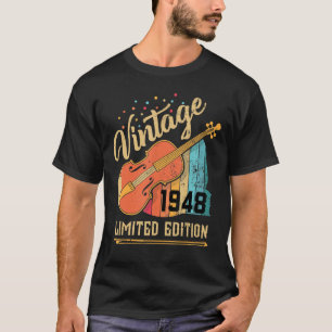 74th Birthday Violin Violinist Retro 1948 Music Lo T-Shirt