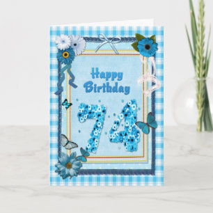 74th Birthday with a scrapbook effect Card