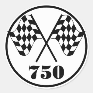 750 Chequered Flags Classic Round Sticker