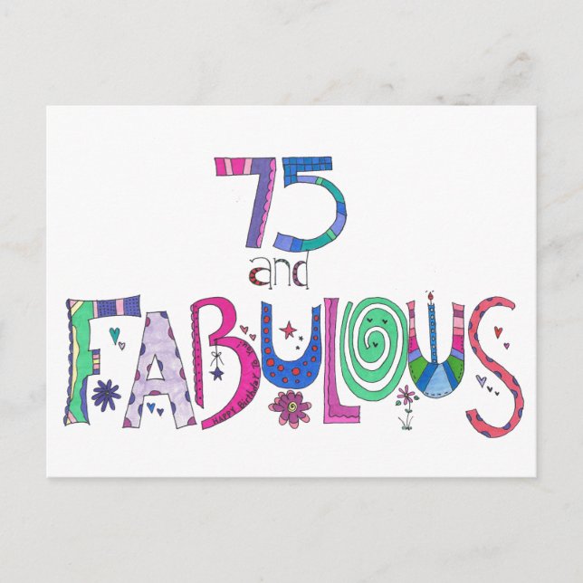 75 and Fabulous Happy 75th Birthday Postcard (Front)