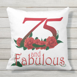 75 and fabulous Outdoor Throw Pillow 20" x 20"