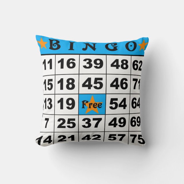 75 Ball Bingo blue/red Cushion (Front)