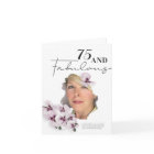 75 & Fabulous Orchid Photo Birthday Greeting Card