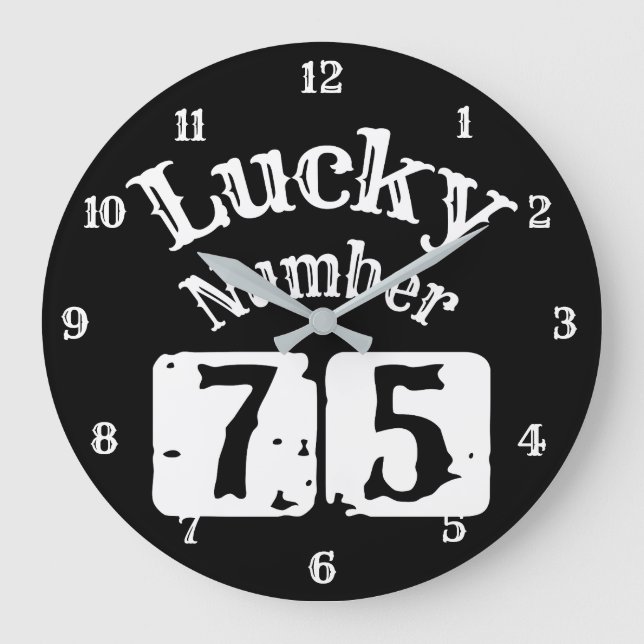 75 - Lucky Number 75 Luck Large Clock (Front)