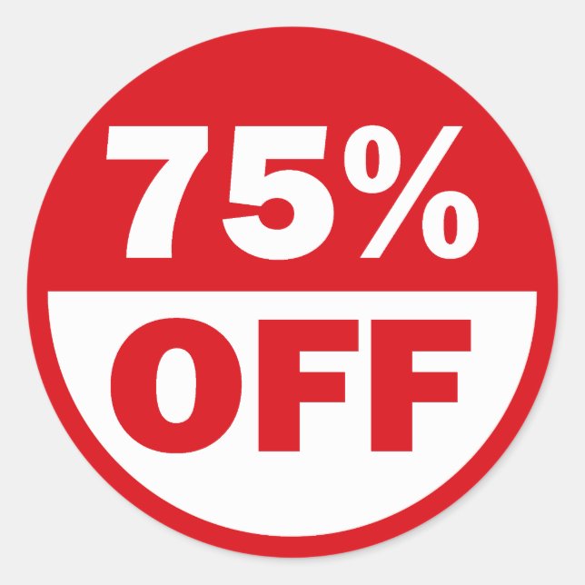 75% OFF CLASSIC ROUND STICKER (Front)