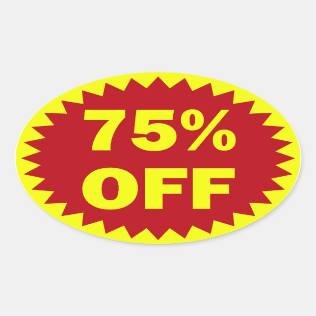 75% Off Retail Sale Stickers (Front)