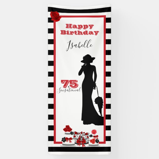 75 & SENSATIONAL 75th Birthday Vertical Banner (Vertical)
