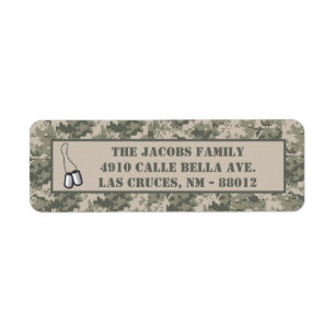 .75"x2.25" ARMY ACU Camo Return Address Label