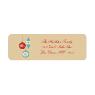 .75"x2.25" Christmas Ornament Return Address Labe Label