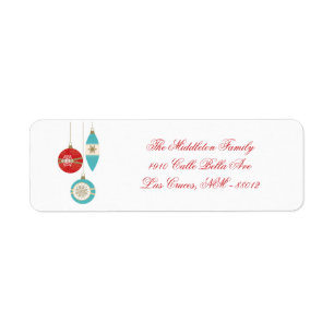 .75"x2.25" Christmas Ornament Return Address Labe Label