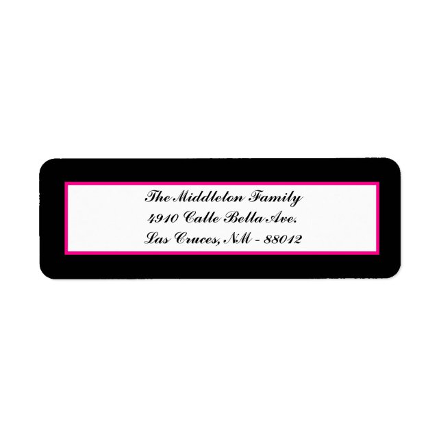 .75"x2.25" Hot Pink Zebra Return Address Label (Front)