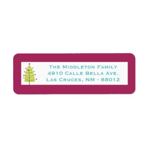 .75"x2.25" Modern Christma Tree Return Label Return Address Label