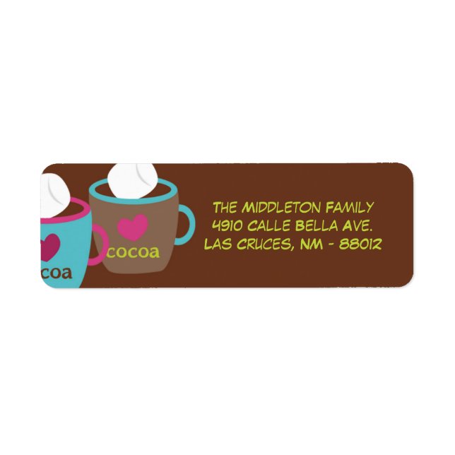 .75"x2.25" Modern Cocoa Cup Return Address Label (Front)