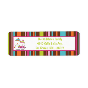 .75"x2.25" Modern Snowman Return Address Label