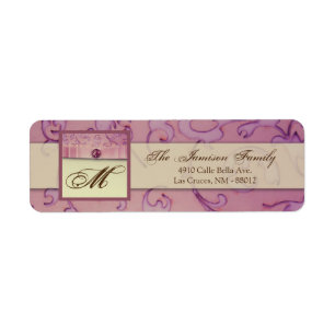 .75"x2.25" Return Address Amethyst Jewel Embossed Label