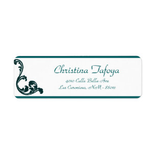 .75"x2.25" Return Address Arabian Teal Label