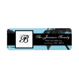 .75"x2.25" Return Address Beachy Palm Tree Label