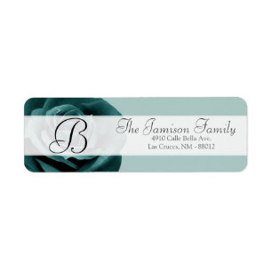 .75"x2.25" Return Address Blue Rose Label