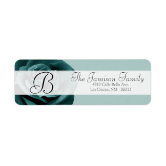 .75"x2.25" Return Address Blue Rose Label