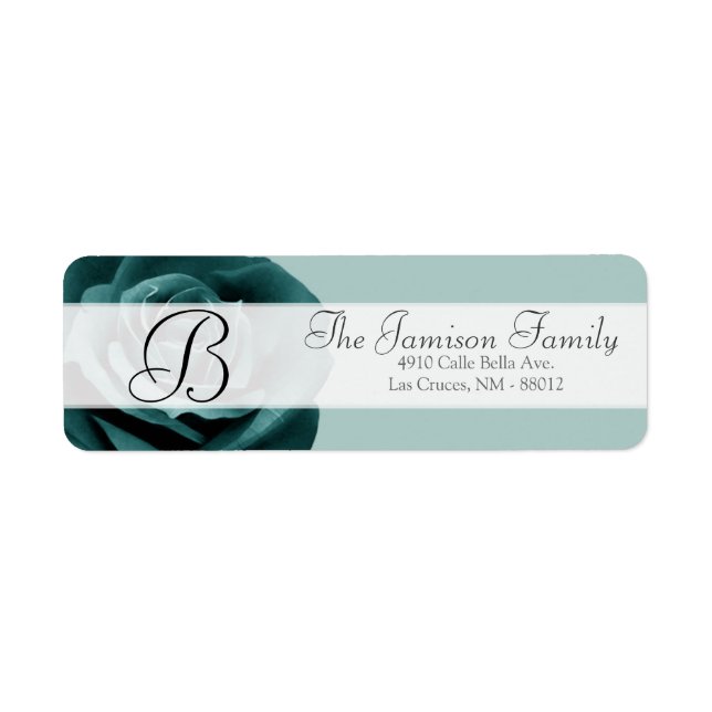 .75"x2.25" Return Address Blue Rose Label (Front)