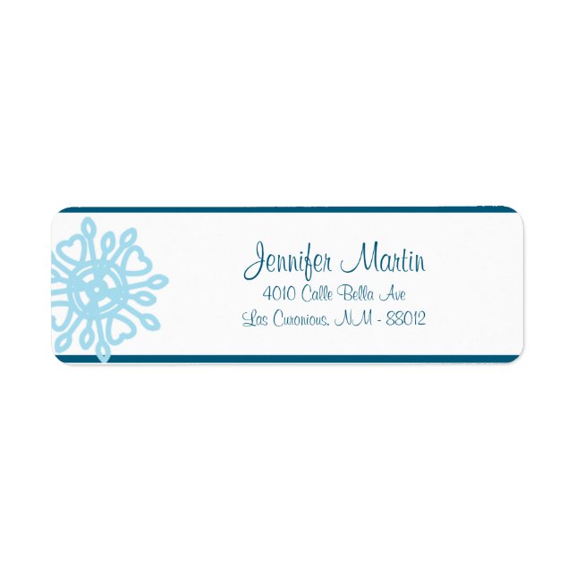.75"x2.25" Return Address  Blue Tree / Snowflakes Label (Front)