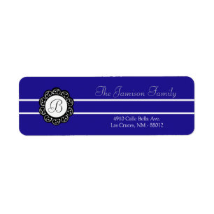 .75"x2.25" Return Address Blue & White Label