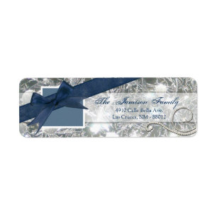 .75"x2.25" Return Address Cracked Ice Winter Snow Label