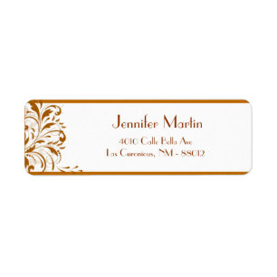 .75"x2.25" Return Address Damask Autumn Label