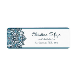 .75"x2.25" Return Address Deep Moroccan Blue Label