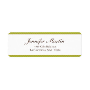 .75"x2.25" Return Address Green and Brown Damask Label