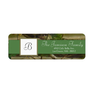 .75"x2.25" Return Address Green Deer and Camo Label