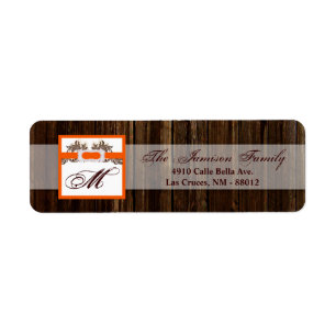 .75"x2.25" Return Address Label Barn Wood Diamond