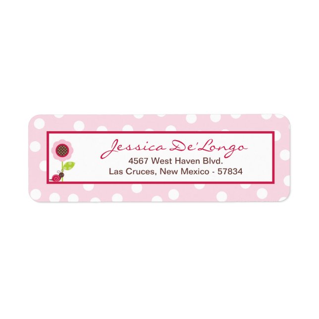 .75"x2.25" Return Address Label Berry Garden Snail (Front)