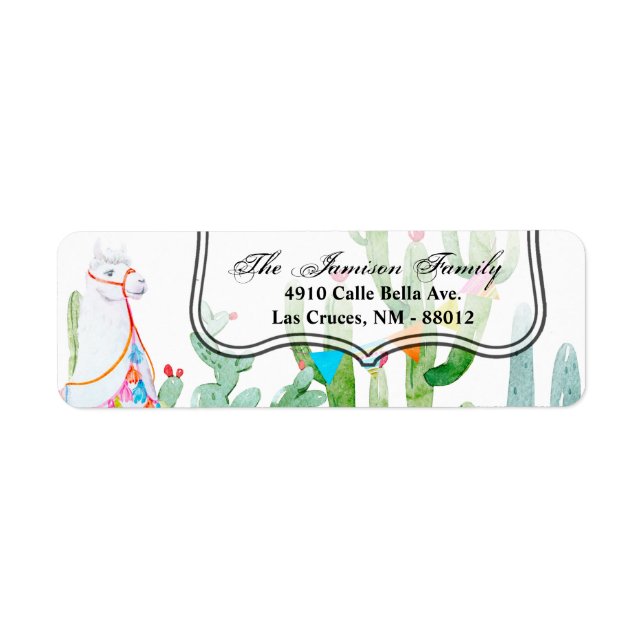 .75"x2.25" Return Address Label Boho Llama Bohemia (Front)