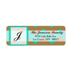 .75"x2.25" Return Address Label Chevron Brown
