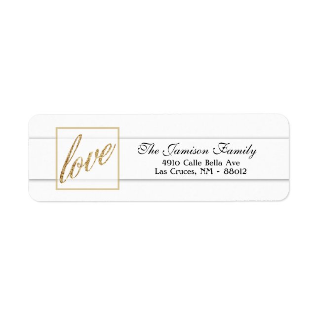 .75"x2.25" Return Address Label Glitter Love (Front)