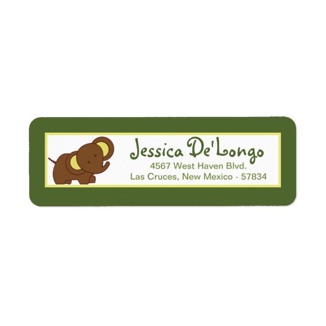 .75"x2.25" Return Address Label Jungle Babies (Front)