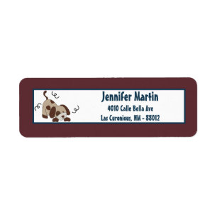 .75"x2.25" Return Address Label Lil League Puppy